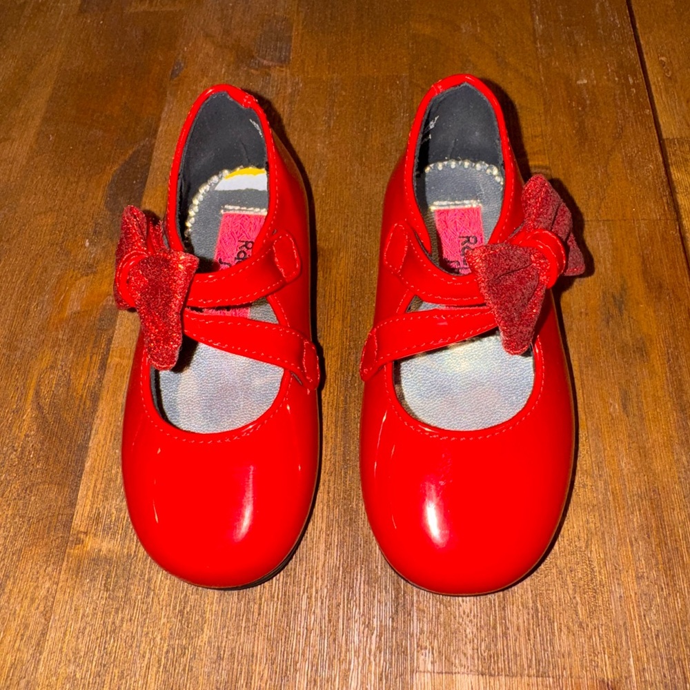 Charming Red Bow Kids Dress Shoes